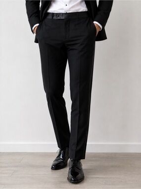 Hemmed Egara Black Tuxedo Pants 33x30